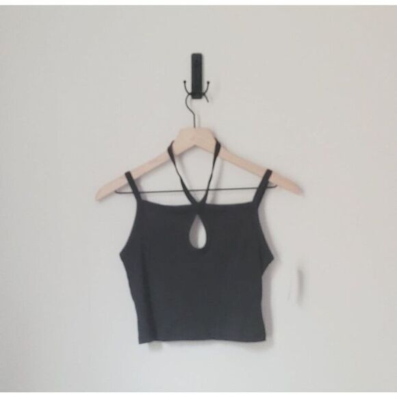 New American Eagle Black Ribbed Keyhole Tank Size Medium NWT - Picture 1 of 7